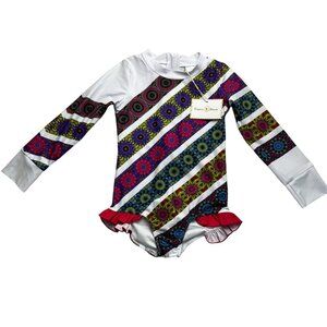 Oopsie Daisy Girls New Size 6 Zip Rash Mandala Stripe Swimsuit
